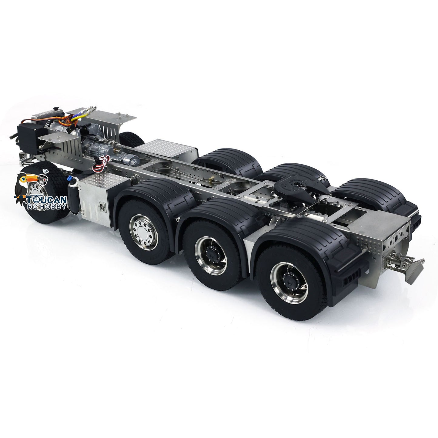 1/14 8x8 Metallchassis für ferngesteuerten RC-Traktor-LKW 3363 Autosimulationsmodell 3-Gang-Getriebe montierter ESC