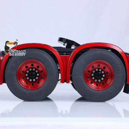 TOUCAN Lackierter 1/14 RC Sattelzugmaschine Ferngesteuertes Automodell 6x6 Metallchassis 2-Gang-Getriebe Lichter Rauchantenne