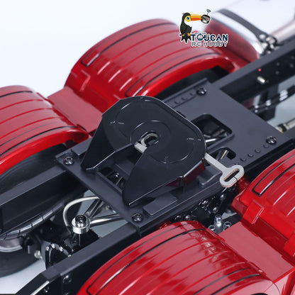 TOUCAN Lackierter 1/14 RC Sattelzugmaschine Ferngesteuertes Automodell 6x6 Metallchassis 2-Gang-Getriebe Lichter Rauchantenne