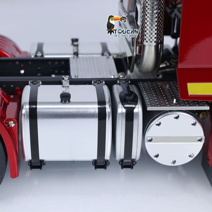 TOUCAN Lackierter 1/14 RC Sattelzugmaschine Ferngesteuertes Automodell 6x6 Metallchassis 2-Gang-Getriebe Lichter Rauchantenne