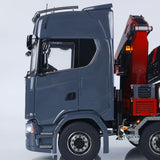 1/14 RC Hydraulic Full Dump Truck Crane 770S Metal 10x10 Remote Control Roll on off Tipper 3Speed RTR Model Car Frsky XE Radio