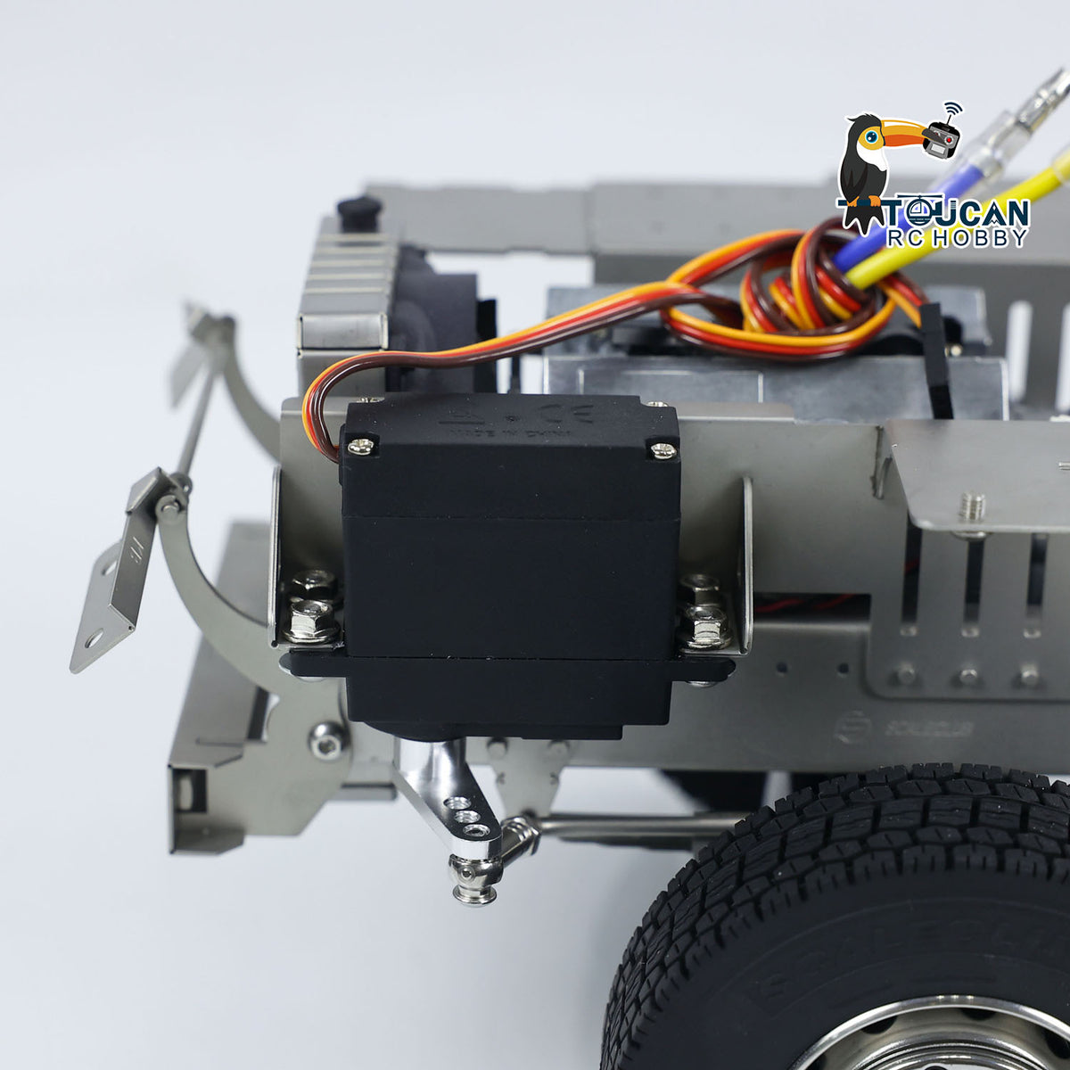 1/14 8x8 Metallchassis für ferngesteuerten RC-Traktor-LKW 3363 Autosimulationsmodell 3-Gang-Getriebe montierter ESC
