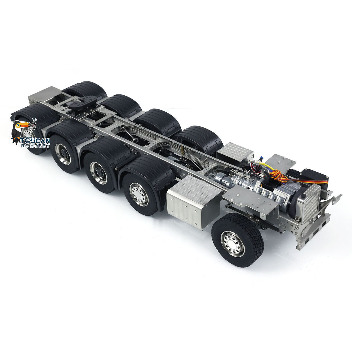 In Stock TOUCAN RC HOBBY ScaleClub 1/14 10x10 Metal Chassis for RC Tractor Truck 1851 Electric Car Simulation Model 3-Speed Transmission Differential Lock