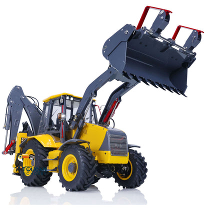 €150 OFF 11.11 BIG SALE LESU 1/14 Metal Hydraulic RC Backhoe Loader AOUE BL71 2 in 1 Electric Excavator
