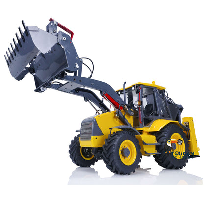 €150 OFF 11.11 BIG SALE LESU 1/14 Metal Hydraulic RC Backhoe Loader AOUE BL71 2 in 1 Electric Excavator