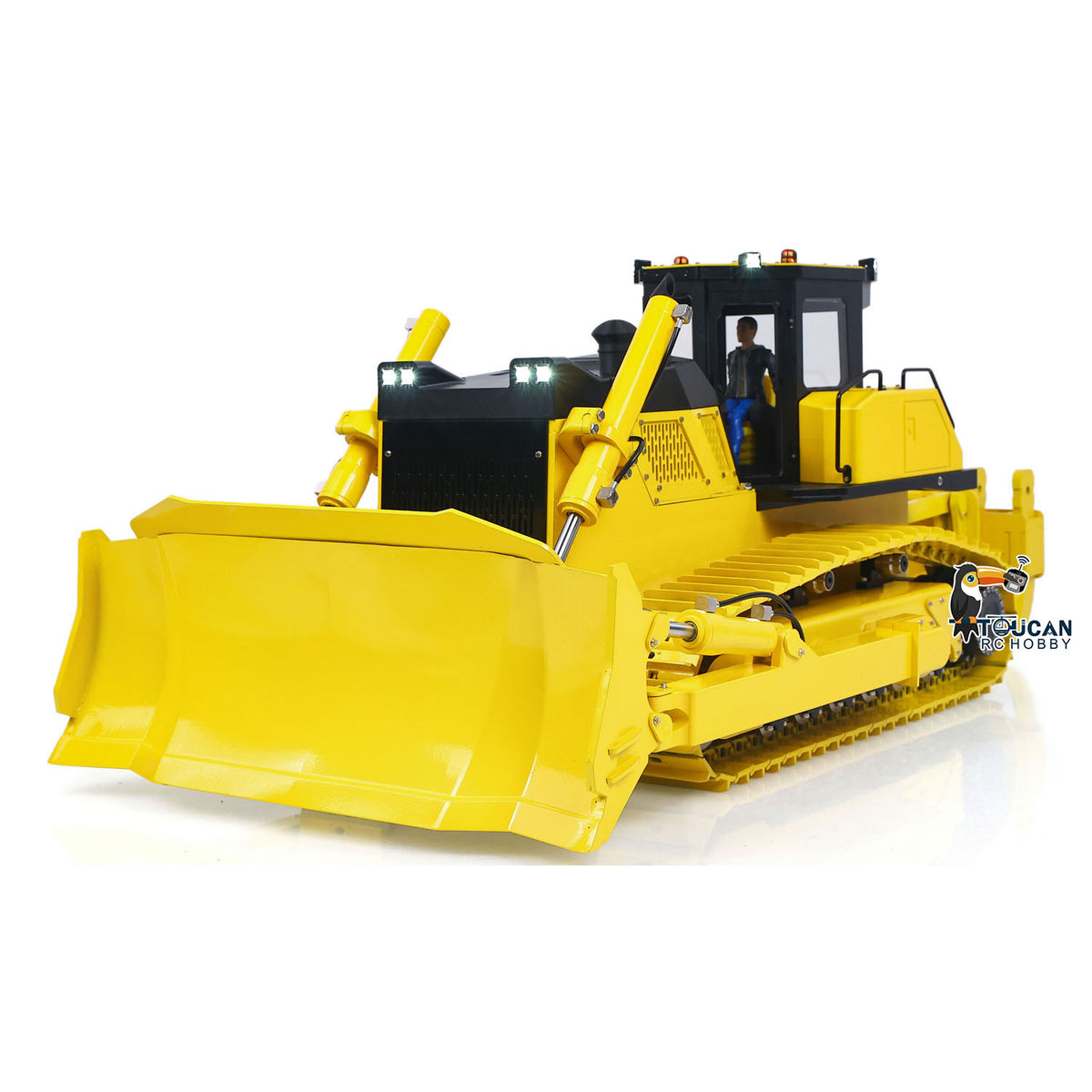 TOUCAN RC HOBBY Fast Free Shipping Metal 1/12 Remote Control Hydraulic Bulldozer D155AX RTR Heavy Dozer Model 7 Way Valve 3.0L Oil Pump 5 Plows Radio Master TX15 Radio Battery