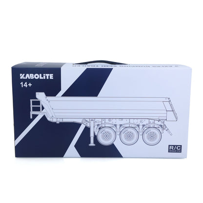 Kabolite 1/14 Metal Remote Control 3Axles Electric Lifting Semi Trailer Dumper for RC Tractor Truck SC 770S 100 Battery Charger
