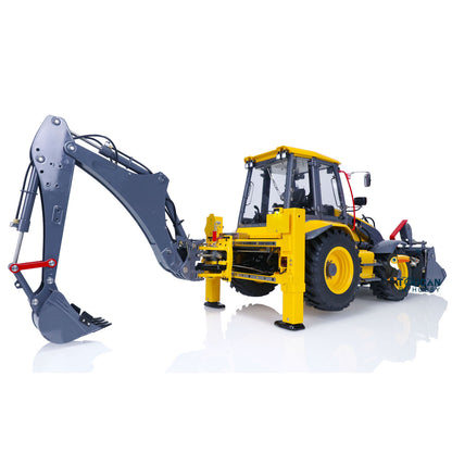 €150 OFF 11.11 BIG SALE LESU 1/14 Metal Hydraulic RC Backhoe Loader AOUE BL71 2 in 1 Electric Excavator