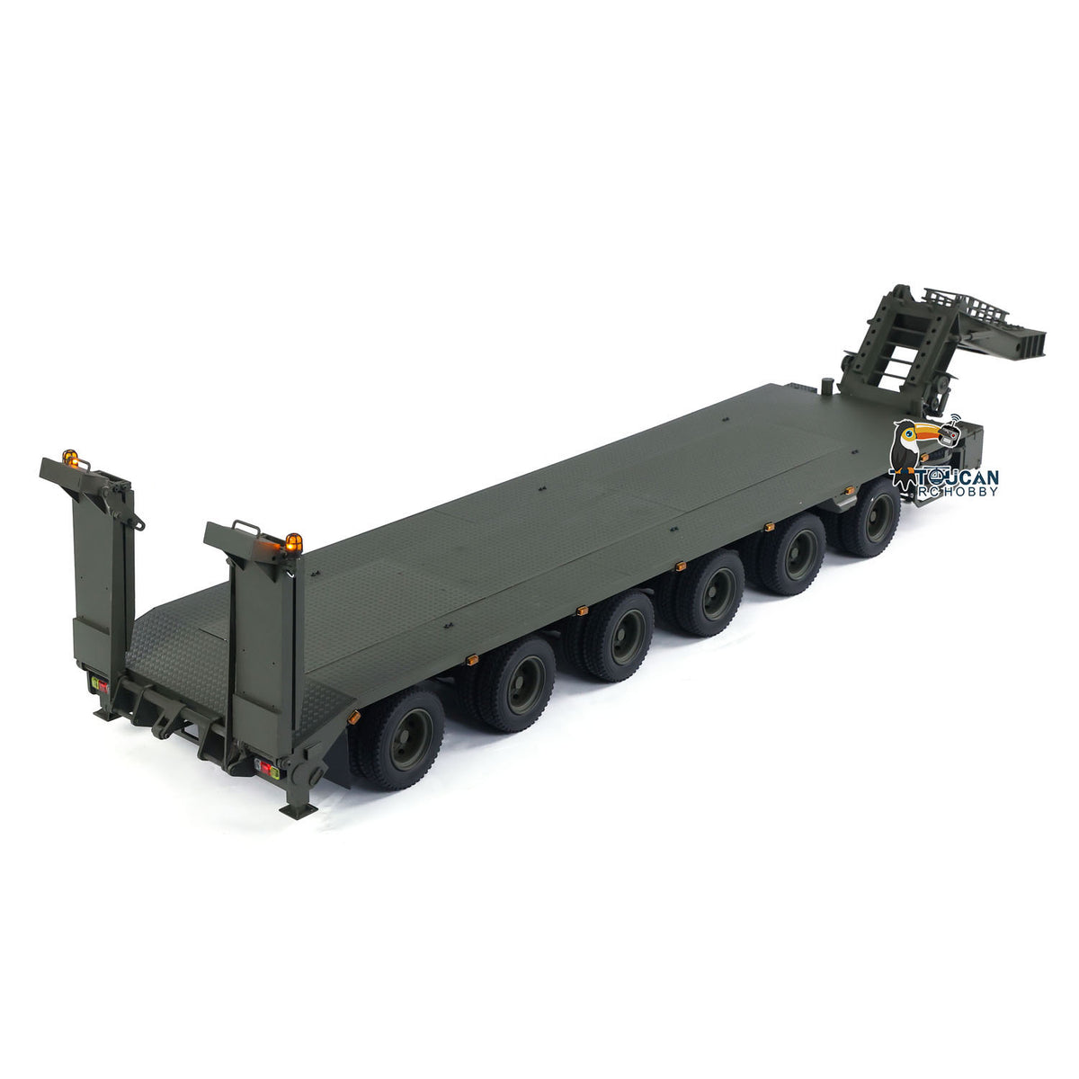 1/14 metall RC Hydraulische Sattelauflieger für Elefant FAUN SLT-56 Tank Transporter Hydraulische Vorderbein Tailboard 