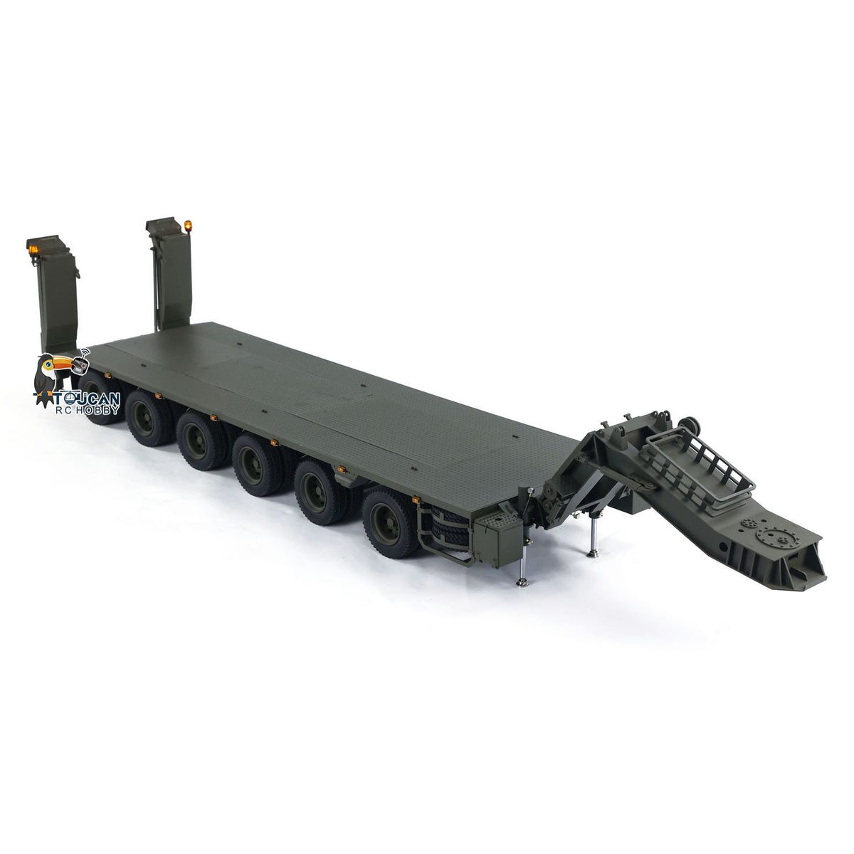 1/14 metall RC Hydraulische Sattelauflieger für Elefant FAUN SLT-56 Tank Transporter Hydraulische Vorderbein Tailboard 