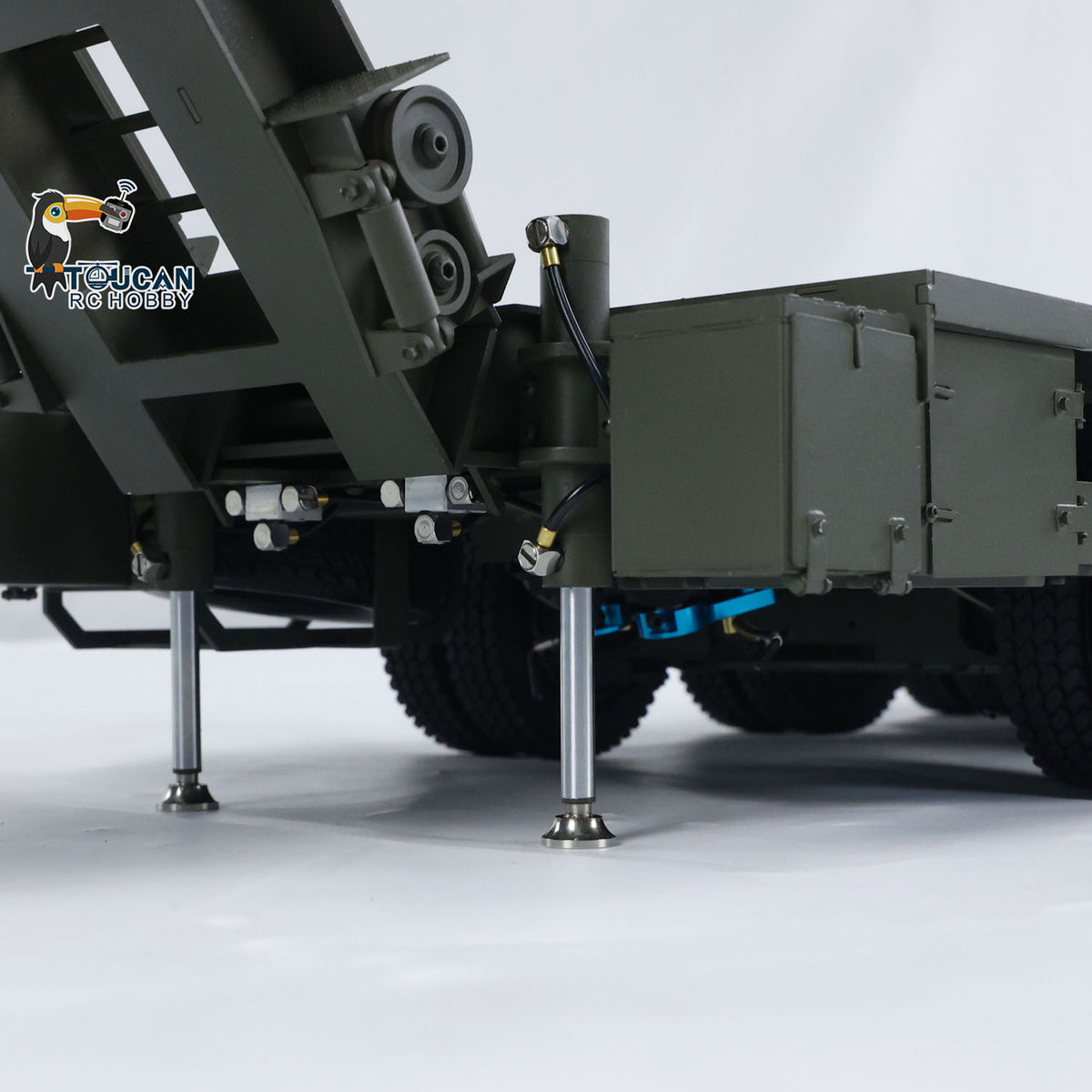 1/14 metall RC Hydraulische Sattelauflieger für Elefant FAUN SLT-56 Tank Transporter Hydraulische Vorderbein Tailboard 