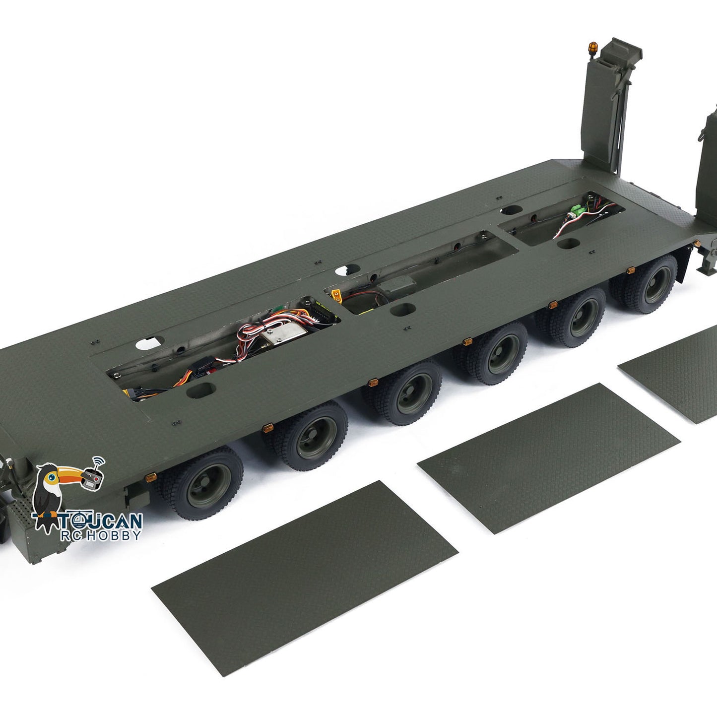 1/14 metall RC Hydraulische Sattelauflieger für Elefant FAUN SLT-56 Tank Transporter Hydraulische Vorderbein Tailboard 