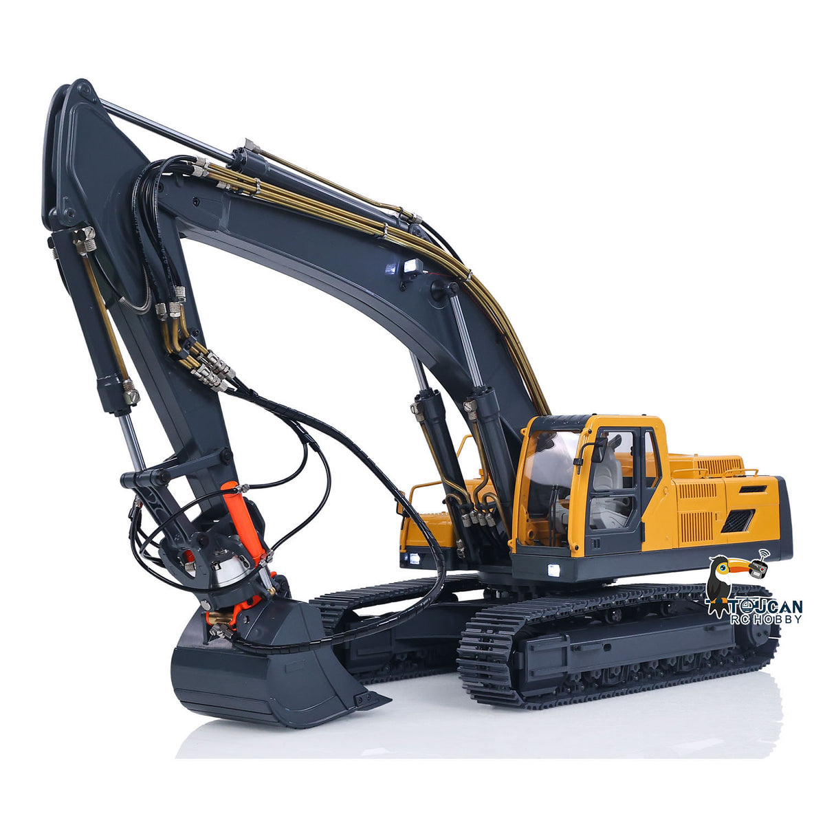 JDM-106-UPG1 1/14 Scale Metal Hydraulic Crawler Excavator Upgraded PL18 Radio Sound Light Battery Excluded
