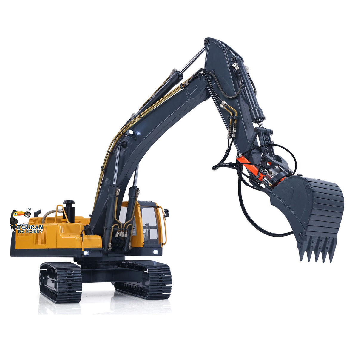 JDM-106-UPG1 1/14 Scale Metal Hydraulic Crawler Excavator Upgraded PL18 Radio Sound Light Battery Excluded