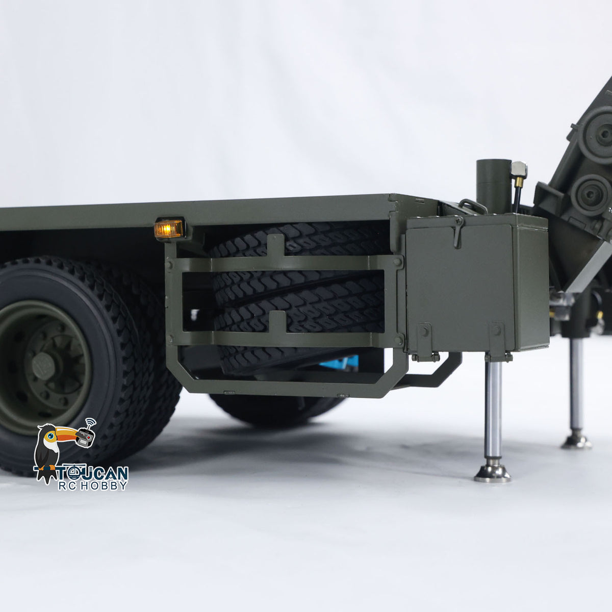 1/14 metall RC Hydraulische Sattelauflieger für Elefant FAUN SLT-56 Tank Transporter Hydraulische Vorderbein Tailboard 