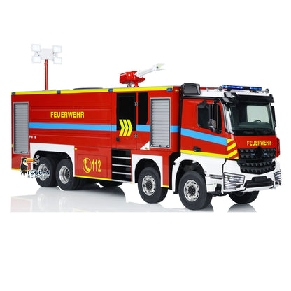 1/14 RC Feuerwehrauto 8x8 Funkgesteuertes Feuerwehrauto mit Licht und Sound Metallchassis 3-Gang-Getriebe Beleuchtungs- und Soundsystem