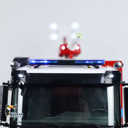 1/14 RC Feuerwehrauto 8x8 Funkgesteuertes Feuerwehrauto mit Licht und Sound Metallchassis 3-Gang-Getriebe Beleuchtungs- und Soundsystem