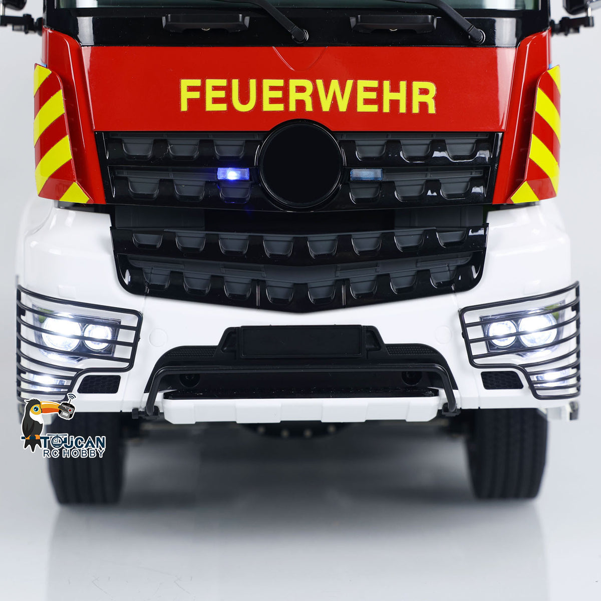 1/14 RC Feuerwehrauto 8x8 Funkgesteuertes Feuerwehrauto mit Licht und Sound Metallchassis 3-Gang-Getriebe Beleuchtungs- und Soundsystem