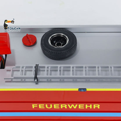 1/14 RC Feuerwehrauto 8x8 Funkgesteuertes Feuerwehrauto mit Licht und Sound Metallchassis 3-Gang-Getriebe Beleuchtungs- und Soundsystem