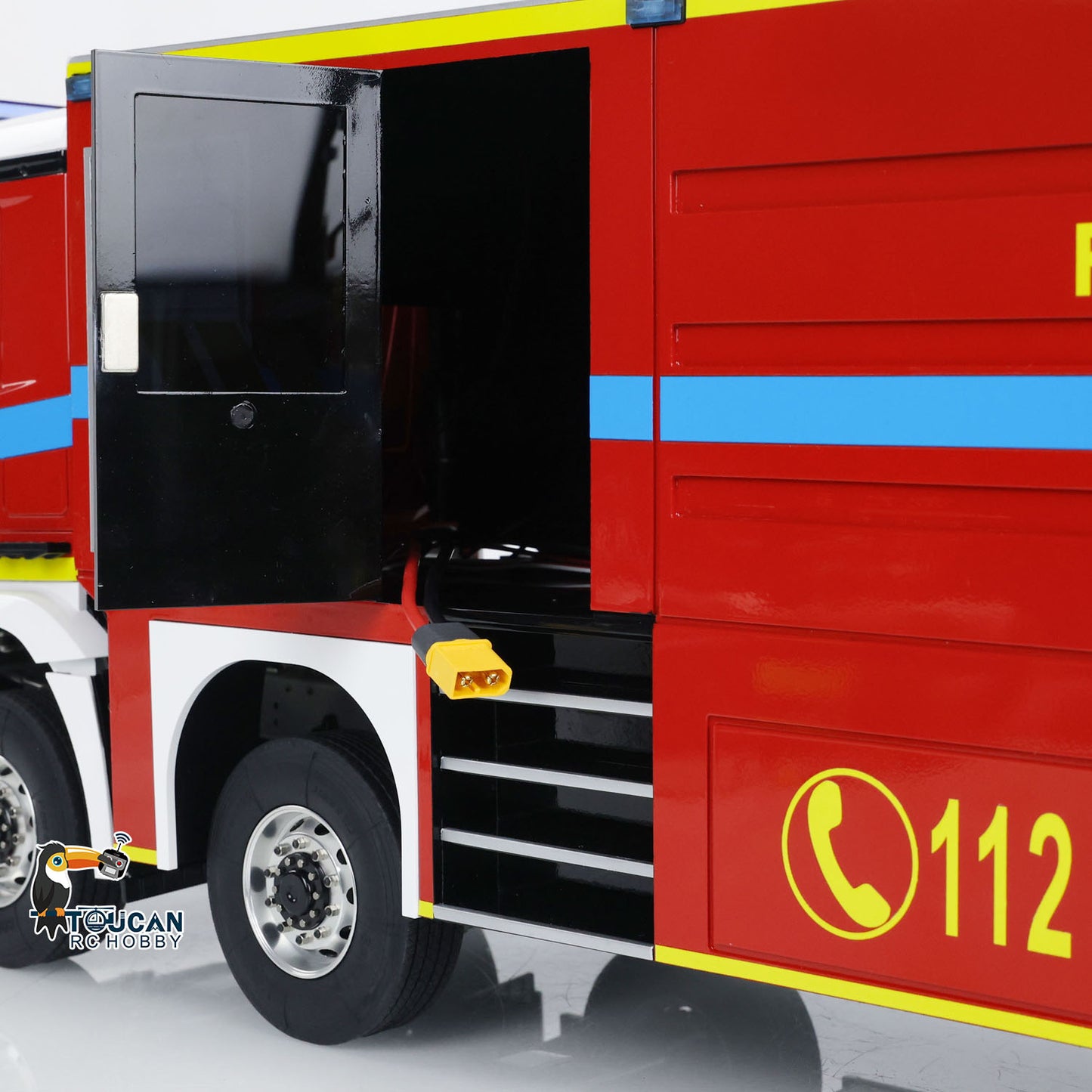 1/14 RC Feuerwehrauto 8x8 Funkgesteuertes Feuerwehrauto mit Licht und Sound Metallchassis 3-Gang-Getriebe Beleuchtungs- und Soundsystem