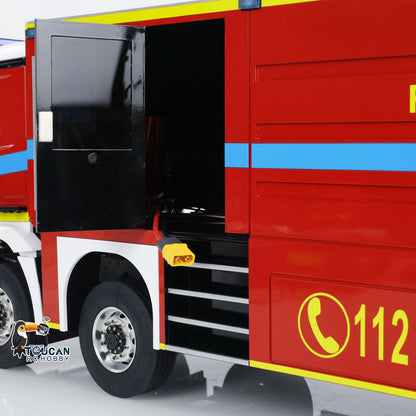 1/14 RC Feuerwehrauto 8x8 Funkgesteuertes Feuerwehrauto mit Licht und Sound Metallchassis 3-Gang-Getriebe Beleuchtungs- und Soundsystem