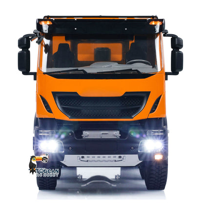 TOUCAN RC HOBBY Metal 1/14 8x4 Hydraulic RC Truck Remote Control Tipper Flip-over Cover Dumper Construction Truck Differential Lock Light Sound System