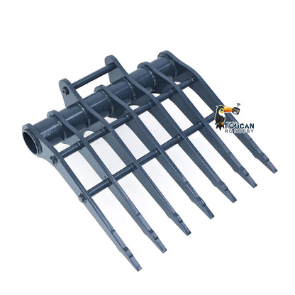 TOUCAN RC HOBBY Metal Ripper/Trapezoidal/Narrow Toothless/Toothed/Rake/Grille/Bucket for 1/12 Remote Control Hydraulic Excavator C395 LR976 EC650 Dual Pump RC Digger DIY Construction Model
