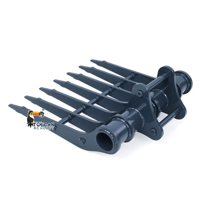 TOUCAN RC HOBBY Metal Ripper/Trapezoidal/Narrow Toothless/Toothed/Rake/Grille/Bucket for 1/12 Remote Control Hydraulic Excavator C395 LR976 EC650 Dual Pump RC Digger DIY Construction Model