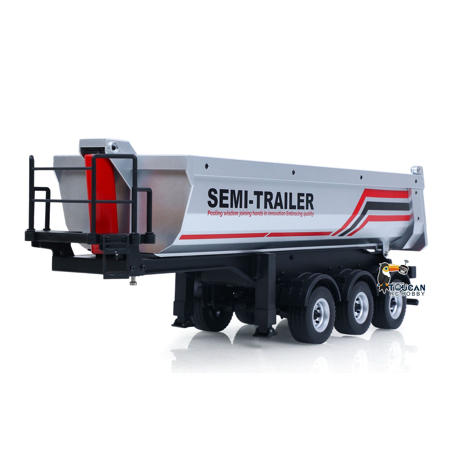 HUINA 1/18 Electric Lifting Remote Control Semi Dump Trailer for RC Tractor Truck 1501 Tail Light Support Leg No Sound System