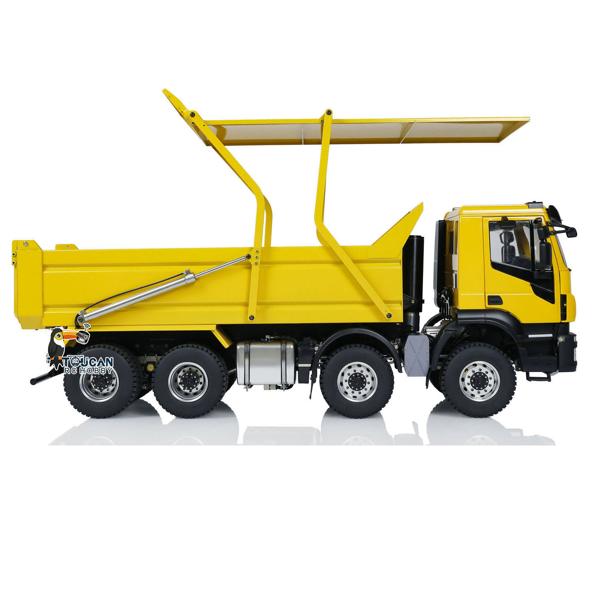 TOUCAN RC HOBBY 1/14 Hydraulic RC Tipper Truck Metal Flip-over Cover Remote Control 8x8 Dump Car Light Sound System