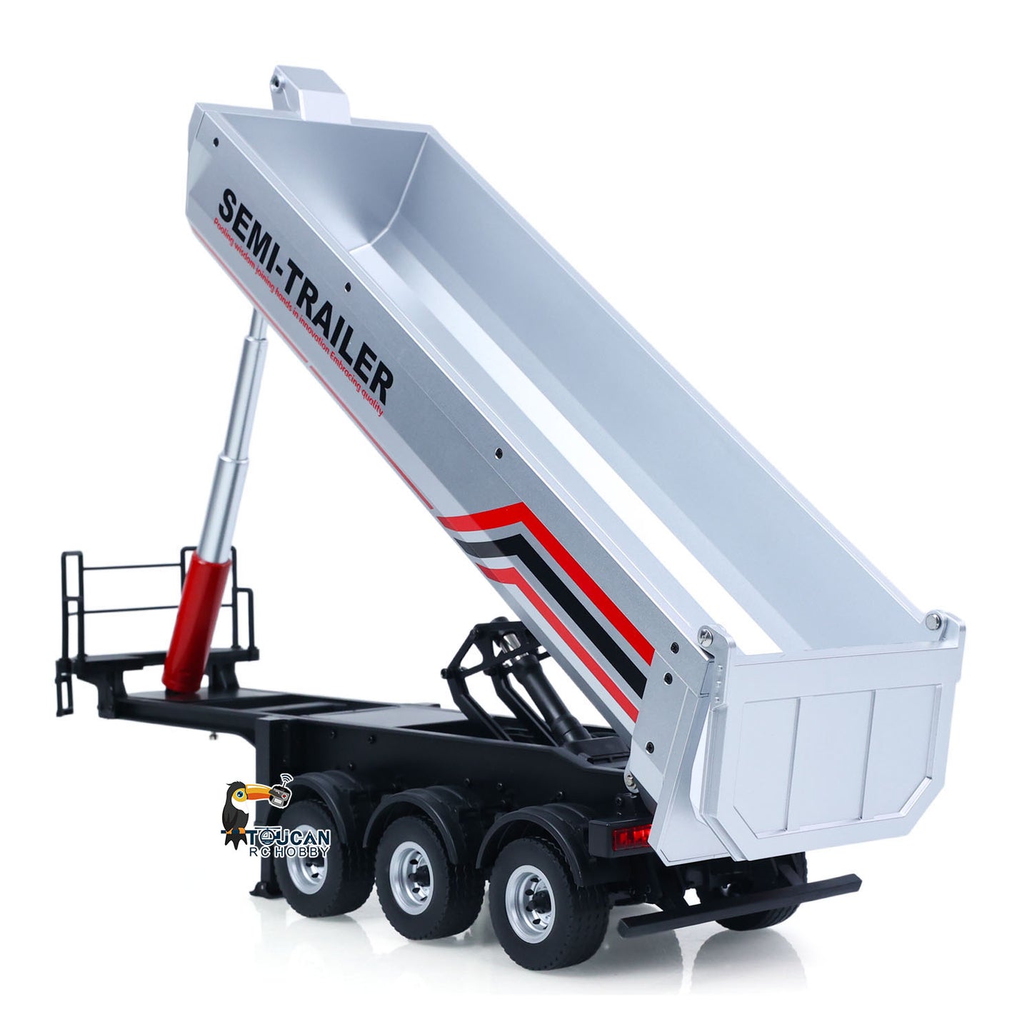 HUINA 1/18 Electric Lifting Remote Control Semi Dump Trailer for RC Tractor Truck 1501 Tail Light Support Leg No Sound System
