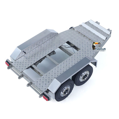 JX Model 1/14 ET2 2Axles Trailer For E20 Remote Control Excavator Support Legs Stainless Steel Tailboard Almost Assembled