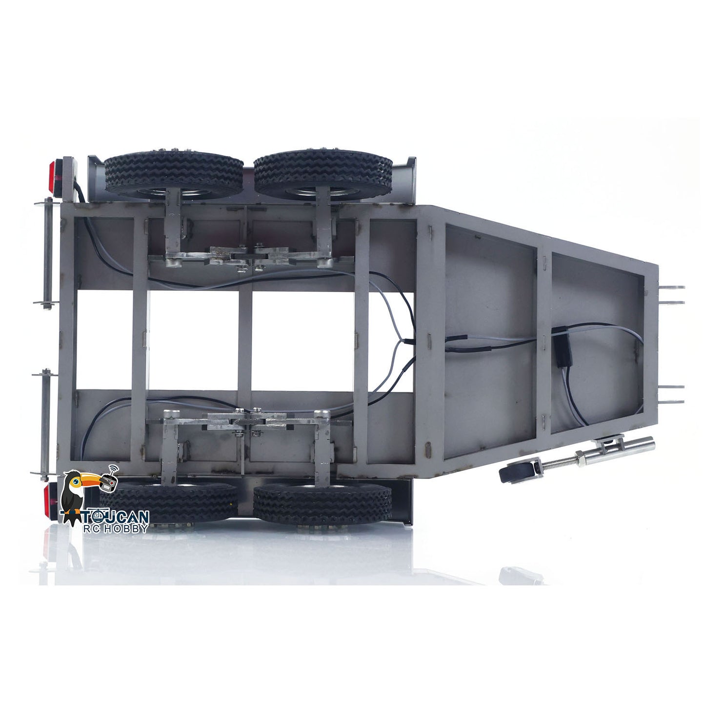 JX Model 1/14 ET2 2Axles Trailer For E20 Remote Control Excavator Support Legs Stainless Steel Tailboard Almost Assembled