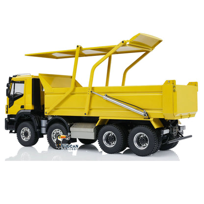 TOUCAN RC HOBBY Metal 1/14 8x4 Hydraulic RC Truck Remote Control Tipper Flip-over Cover Dumper Construction Truck Differential Lock Light Sound System