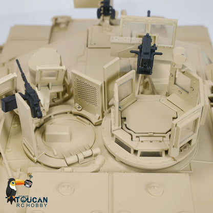 IN Stock Metal 1/16 Remote Control Military Abrams M1A2 TUSKII 3918 Tank With Dual Flow Rotating Gearbox Barrel Recoil Lifting System