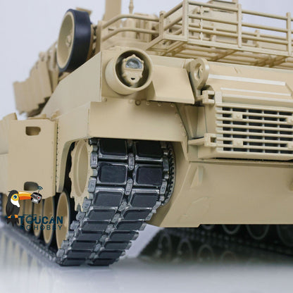 IN Stock Metal 1/16 Remote Control Military Abrams M1A2 TUSKII 3918 Tank With Dual Flow Rotating Gearbox Barrel Recoil Lifting System