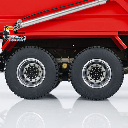 TOUCAN RC HOBBY Metal 1/14 8x4 Hydraulic RC Truck Remote Control Tipper Flip-over Cover Dumper Construction Truck Differential Lock Light Sound System