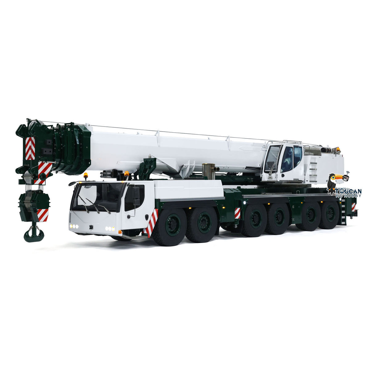 TOUCAN RC HOBBY Eyewhale D1350 1/14 Metal RC Hydraulic Mobile Crane Truck Heavy Machine FlySky PL18EV Remote Controller for Indoor Play