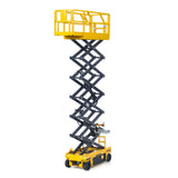 1/14 CUT Metal RC Hydraulic Scissor Lift Platform Self-propelled Warning Light Remote Control Industrial Model Flysky I6S Radio