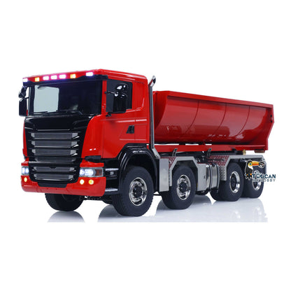 Metall 1/14 Fernbedienung Hydraulische Dump Lkw SC 770S 8X8 RC Volle Kipper Differential Sperre Lichter Sounds FlySky ST8 Radio