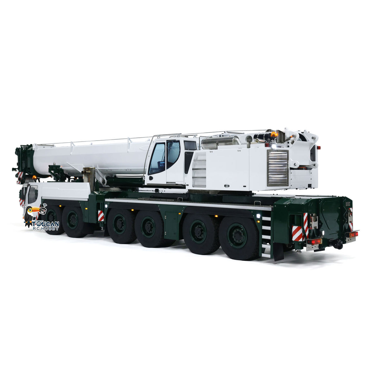 TOUCAN RC HOBBY Eyewhale D1350 1/14 Metal RC Hydraulic Mobile Crane Truck Heavy Machine FlySky PL18EV Remote Controller for Indoor Play