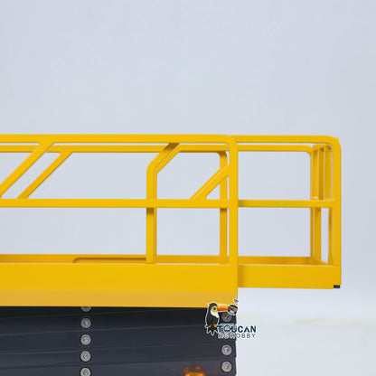 1/14 CNC Metal Remote Control Hydraulic Aerial Work Platform Self-propelled RC Model Reversing Sound Rotating Light Battery