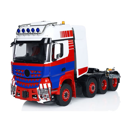 1/14 TOUCAN Lackiert 8x8 RC Sattelzugmaschine Funkgesteuerte Autos Modell Schwermetallchassis Raucheinheit Tonlicht
