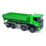 Metal 1/14 Remote Control Hydraulic Dump Truck SC 770S 8X8 RC Full Tipper Differential Lock Lights Sounds FlySky ST8 Radio