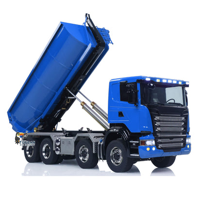 Metall 1/14 Fernbedienung Hydraulische Dump Lkw SC 770S 8X8 RC Volle Kipper Differential Sperre Lichter Sounds FlySky ST8 Radio