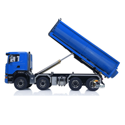 Metall 1/14 Fernbedienung Hydraulische Dump Lkw SC 770S 8X8 RC Volle Kipper Differential Sperre Lichter Sounds FlySky ST8 Radio
