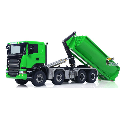 Metall 1/14 Fernbedienung Hydraulische Dump Lkw SC 770S 8X8 RC Volle Kipper Differential Sperre Lichter Sounds FlySky ST8 Radio