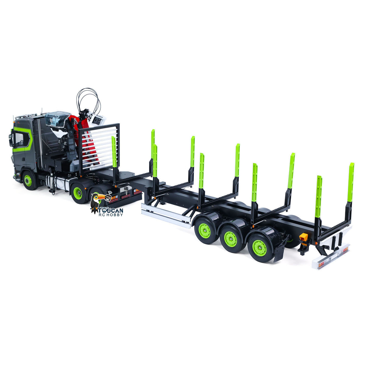 In Stock TOUCAN RC HOBBY Assembled 6X6 Metal Chassis 1/14 RC Tractor Truck 770S Hydraulic Crane Logging Trailer PL18EV Lite