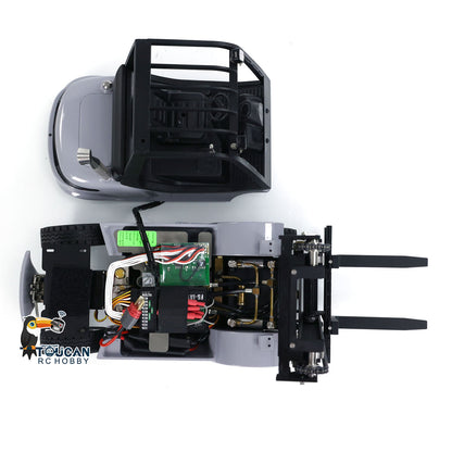 €100 OFF 11.11 BIG SALE 1:14 LESU RC Hydraulic Forklift Metal RTR Remote Control Fork Lift Truck Model