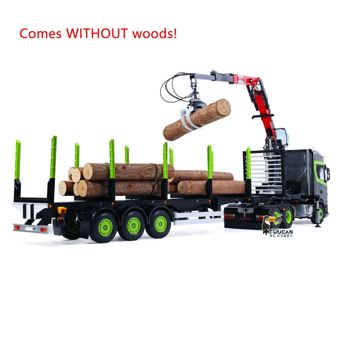 In Stock TOUCAN RC HOBBY Assembled 6X6 Metal Chassis 1/14 RC Tractor Truck 770S Hydraulic Crane Logging Trailer PL18EV Lite